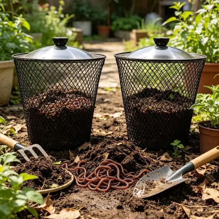 Paquet 2 bacs à compost vers moulus pour l'enrichissement organique du l'amélioration du jardin M4YD