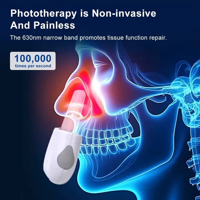 Photothérapie nasale intelligente, double Base désinfectante UV, thérapie infrarouge à lumière rouge pour la rhinite chronique, les démangeaisons, le soin du nez qui coule