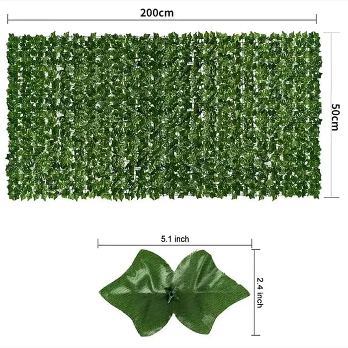Panneaux de clôture en forme de hierre artificiel