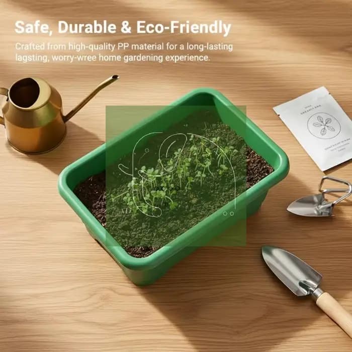 Jardinière rectangulaire incassable et résistante aux chocs avec trou de drainage