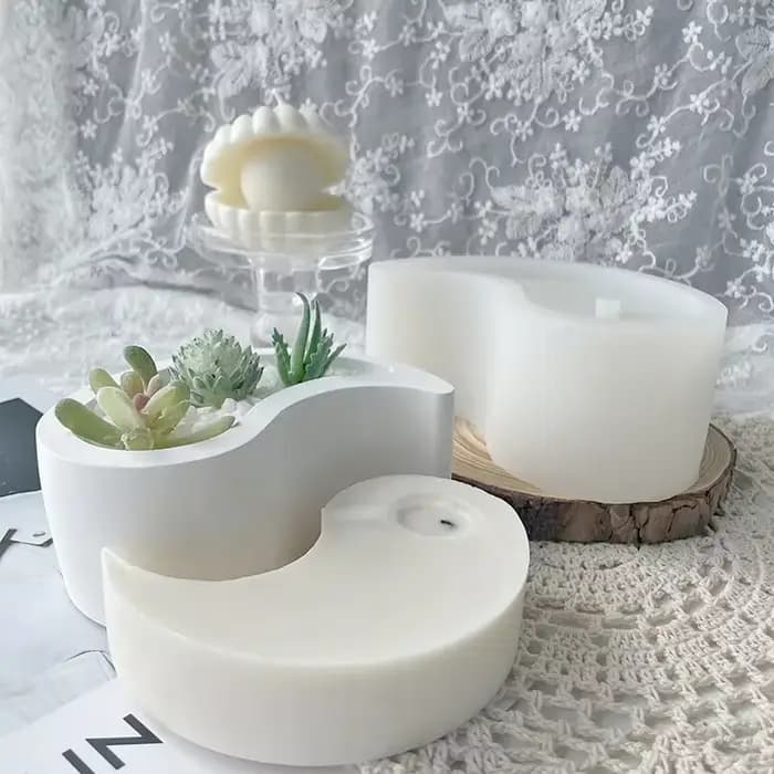 Moules à béton en silicone pour pot de fleur