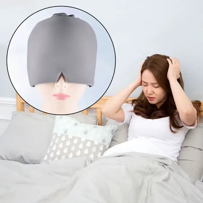 Gel glace maux de tête soulagement de la Migraine chapeau compresse froide thérapie casquette glace tête enveloppement Pack masque pour les yeux pour soulager la pression douleur chapeau de glace