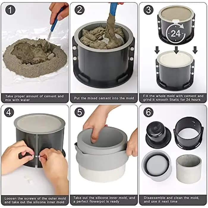 Grands moules en silicone pour pot de fleur en terrazzo