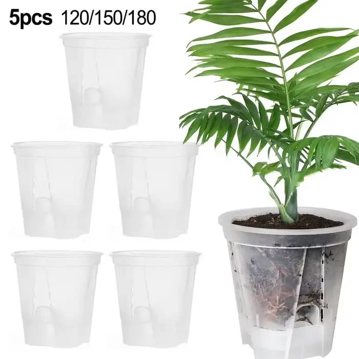 Pots de pépinière en plastique Transparent avec soucoupe