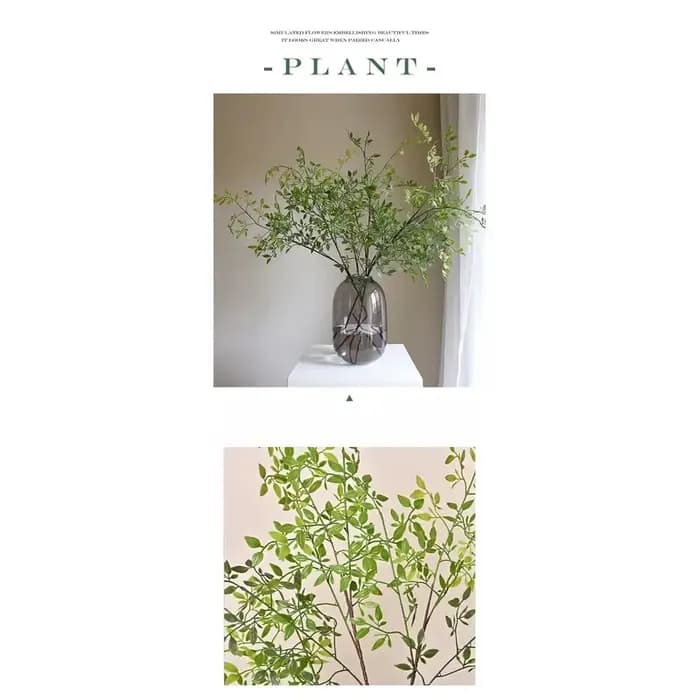 Plantes vertes artificielles à branche unique