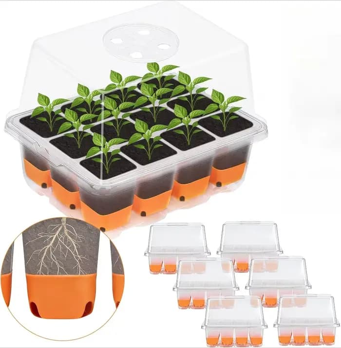 Plateau de semis en silicone avec couvercles
