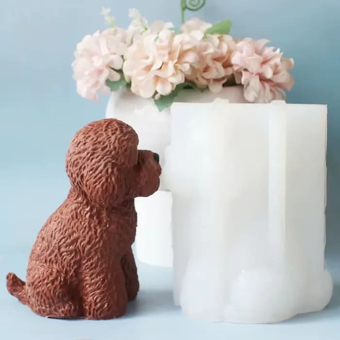 Moule en silicone chiot mignon pour bougie à pincer, pendentif en plâtre, goutte de colle artisanale, artisanat, articles d'ameublement