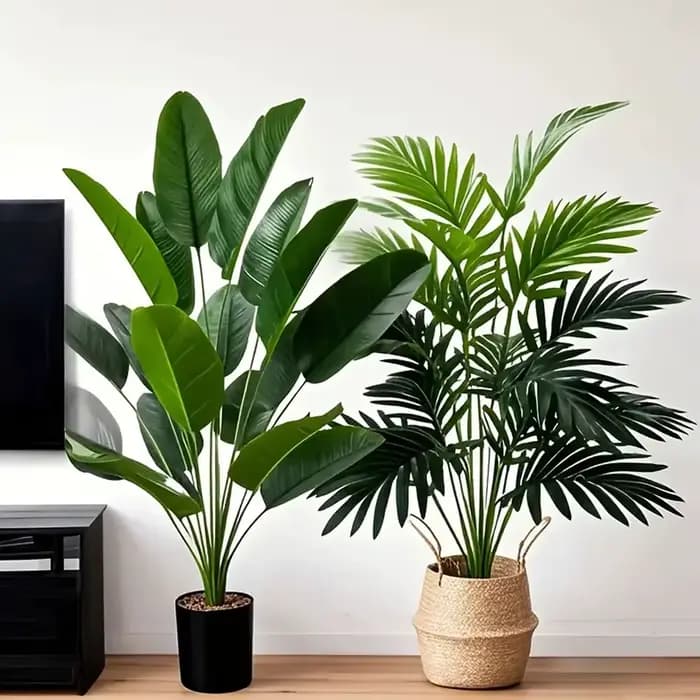 2 pièces 82cm grande échelle Simulation palmier artificiel et feuilles de bananier plantes en pot