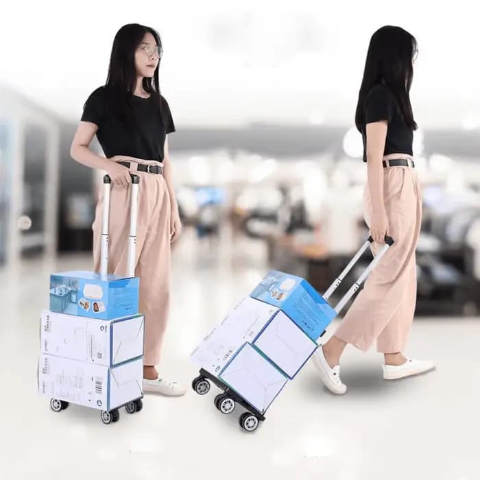 Chariot pliable à 5 roues avec frein