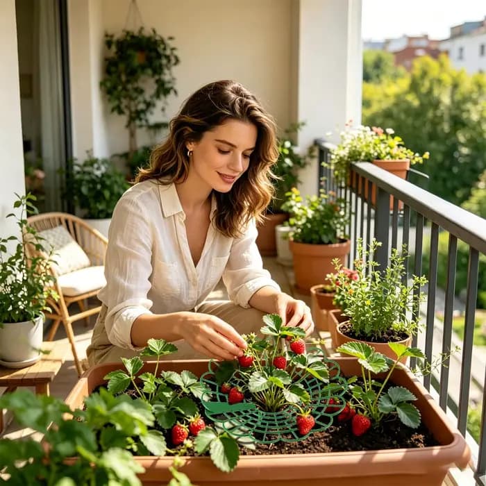 Support de culture pour fraises en pot