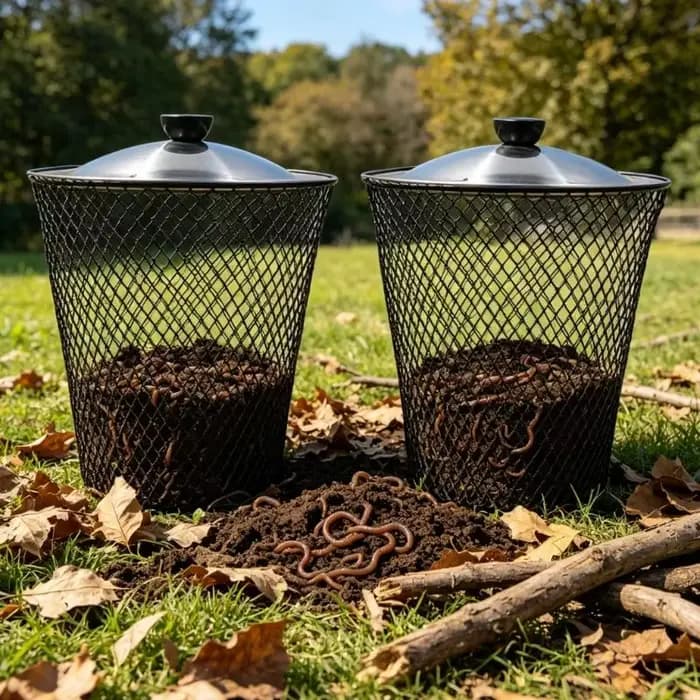 Paquet 2 bacs à compost vers moulus pour l'enrichissement organique du l'amélioration du jardin M4YD