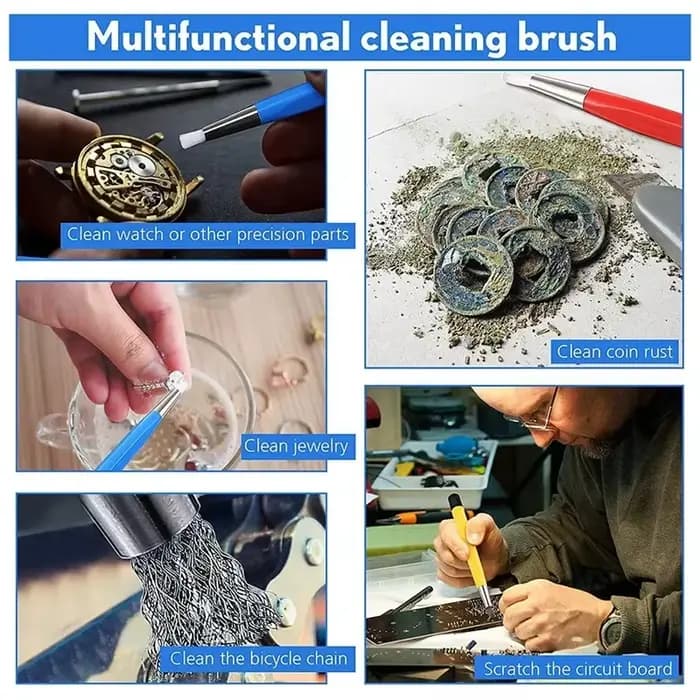 Stylo brosse antirouille pour montre, fibre de verre, laiton, acier, outil de polissage des rayures propres, outil de réparation de montre rouge, pièces de montre
