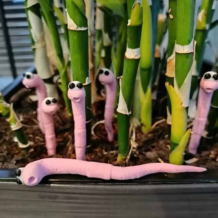 5 pièces – Décorations de jardin amusantes en forme de vers de terre