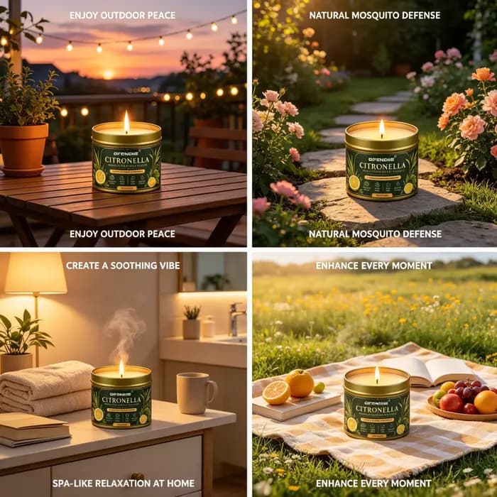 Bougie d'aromathérapie à la citronnelle
