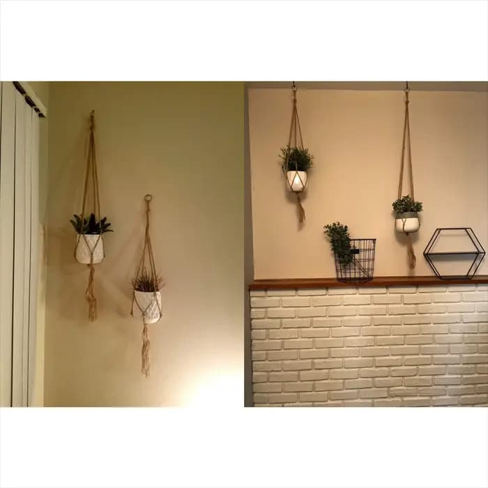 Plante suspendue en macramé faite à la main