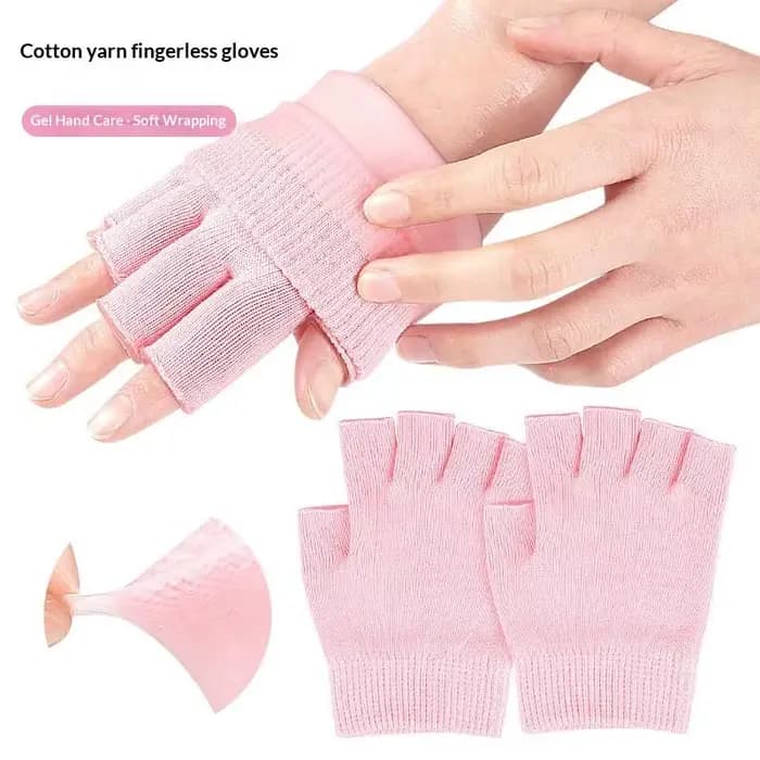 Gants demi-doigt en Gel de coton réutilisables, pour un soin hydratant en profondeur, traitement de réparation nocturne pour les mains sèches et craquelées, outil de soins