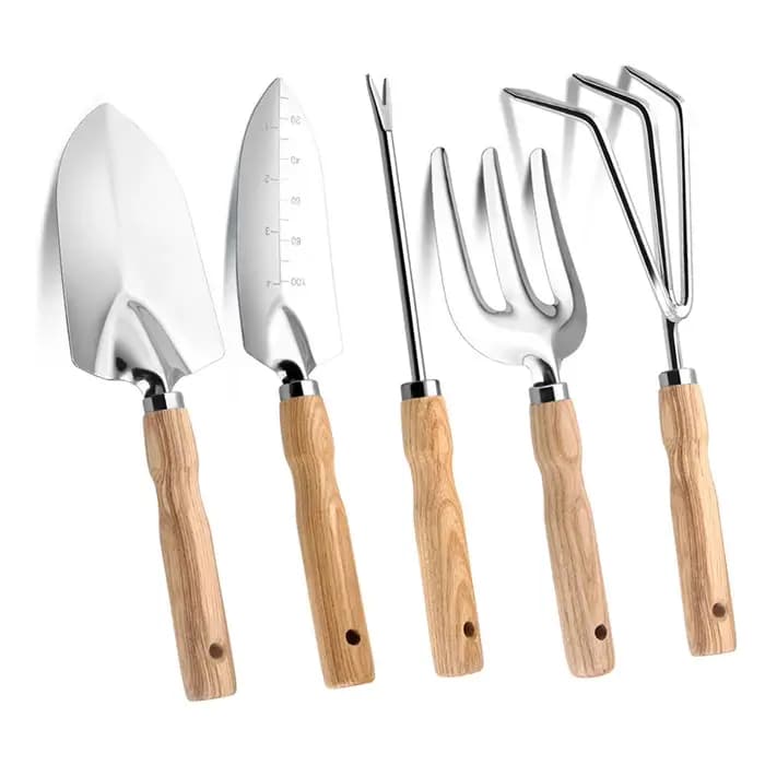 Ensemble d'outils de jardinage professionnels 5 pièces en acier inoxydable