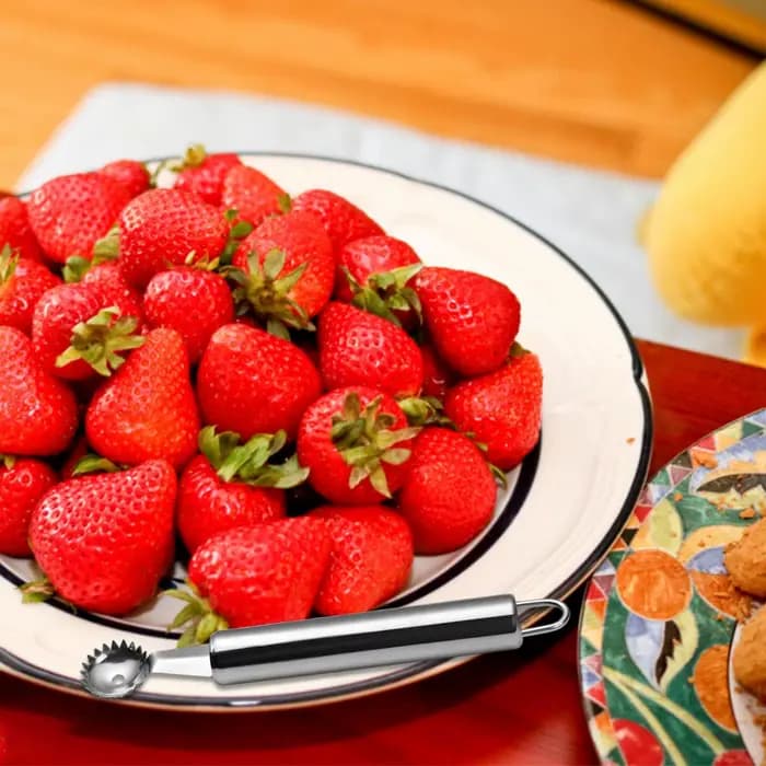 Outil portable en acier inoxydable pour retirer les tiges de tomates et de fraises