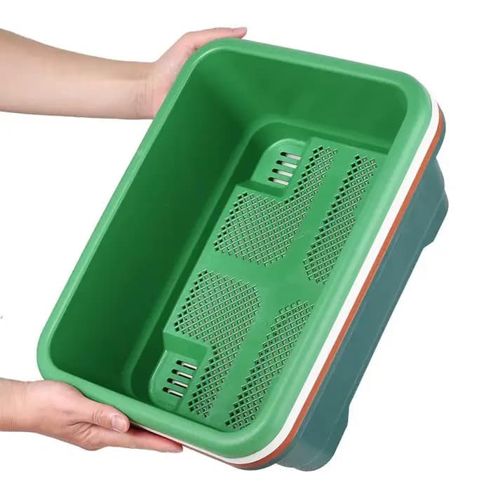 Jardinière rectangulaire incassable et résistante aux chocs avec trous de drainage