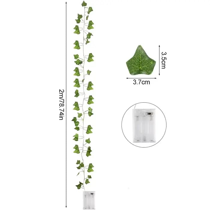 2/5/10M feuilles de soie fausse Creeper feuille verte lierre vigne LED chaîne lumières pour la maison mariage suspendus guirlande plantes artificielles décor