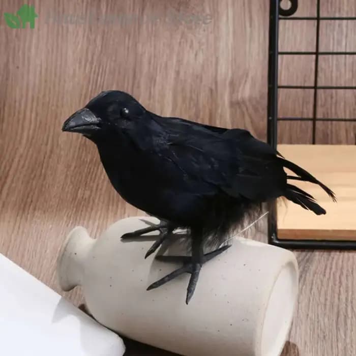 Simulation d'oiseau corbeau noir