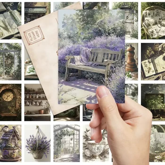 32 pièces, cartes postales de jardin d'herbes vintage