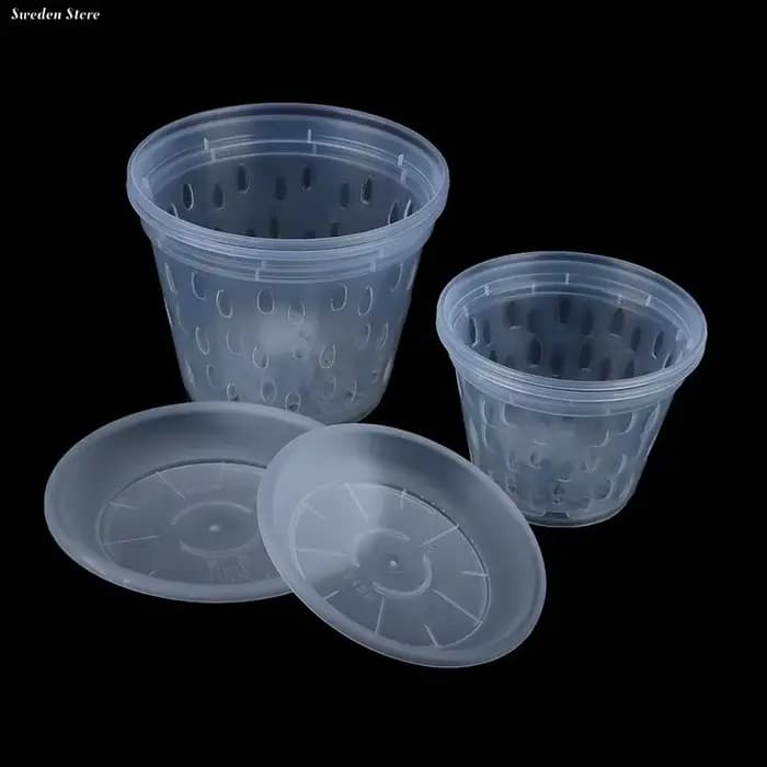 Pot de fleurs transparent avec trous