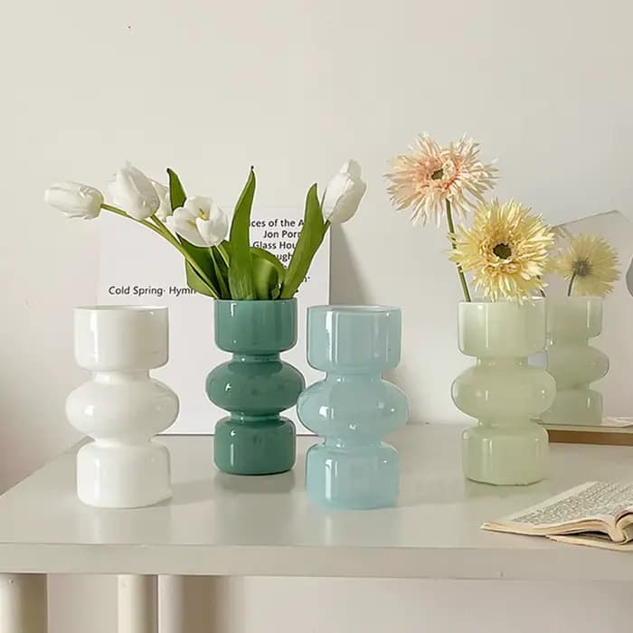 Ins-Vase à fleurs hydroponique en verre