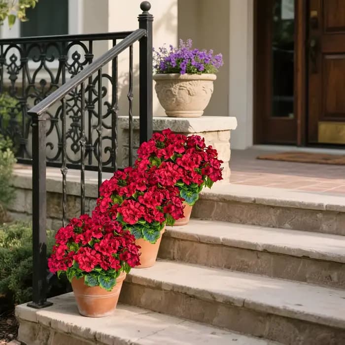 4 Geraniums artificiels résistants aux UV