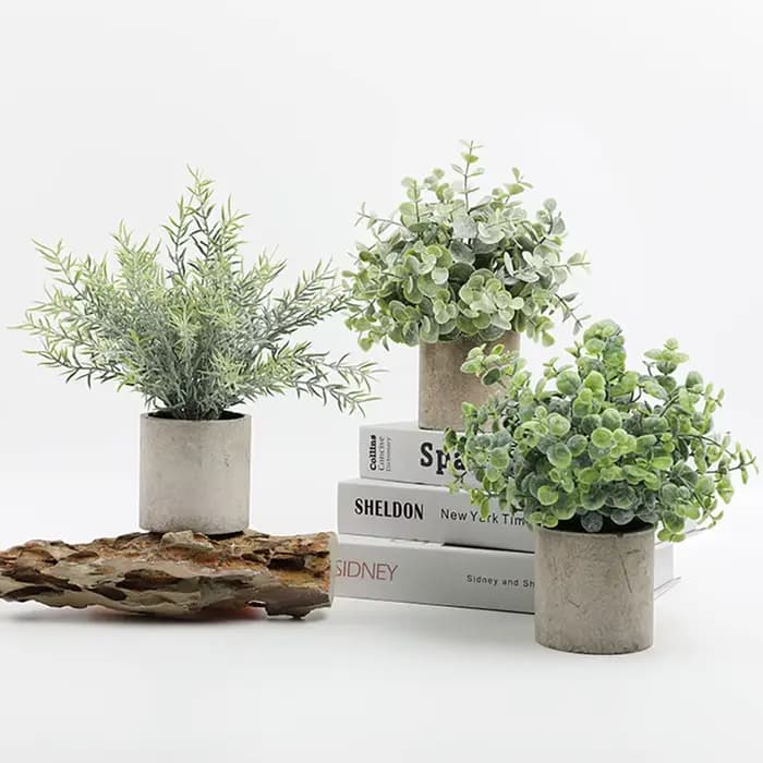 Plante artificielle d'eucalyptus en pot