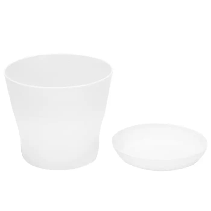 Pot de fleurs en plastique avec calibre supérieur blanc