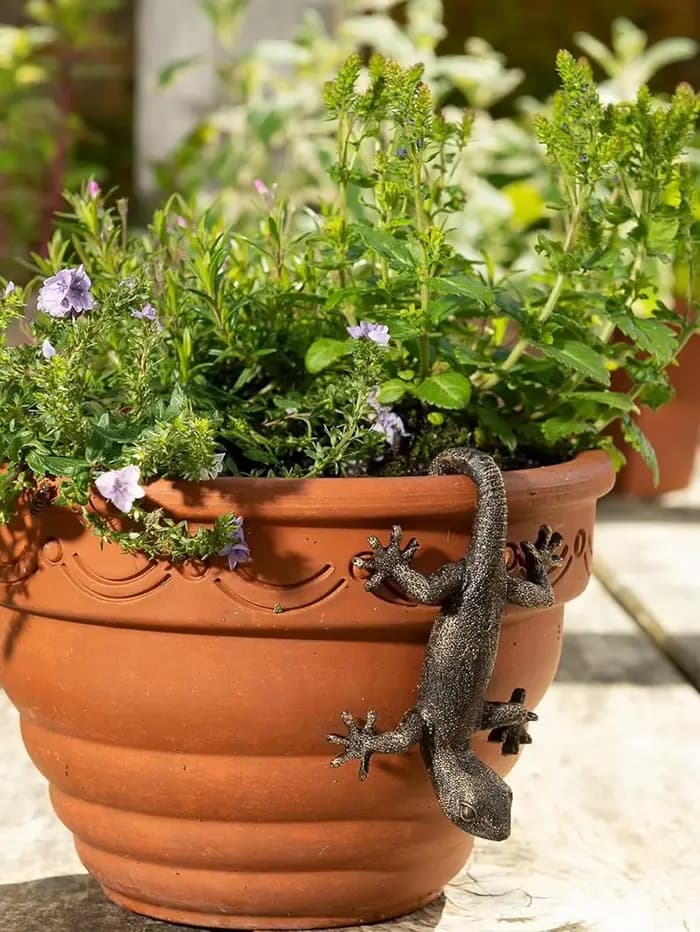 Figurine de jardinière Gecko pour décoration de jardin