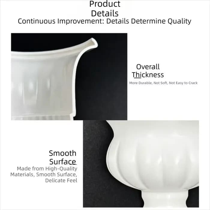 Nouveau vase mural demi-cercle blanc peint à la main