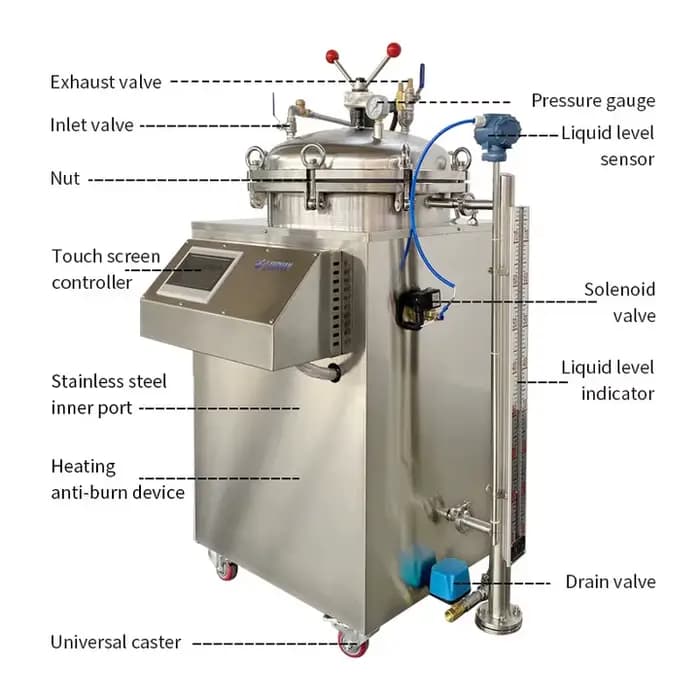 Pots en conserve bouteilles en verre pochette cornue alimentaire stérilisation Autoclave verticale 120l 150 litres