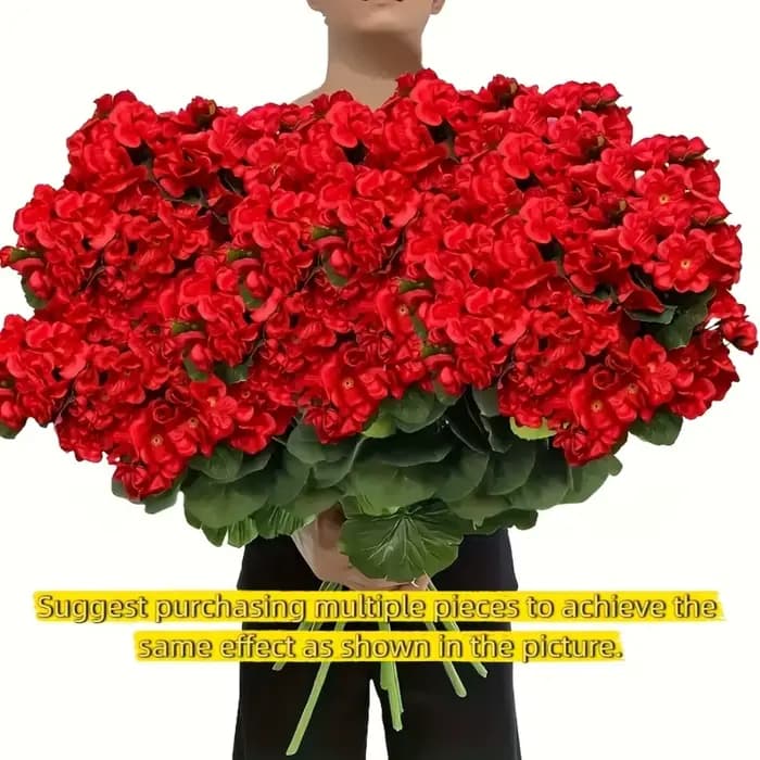 4 Geraniums artificiels résistants aux UV