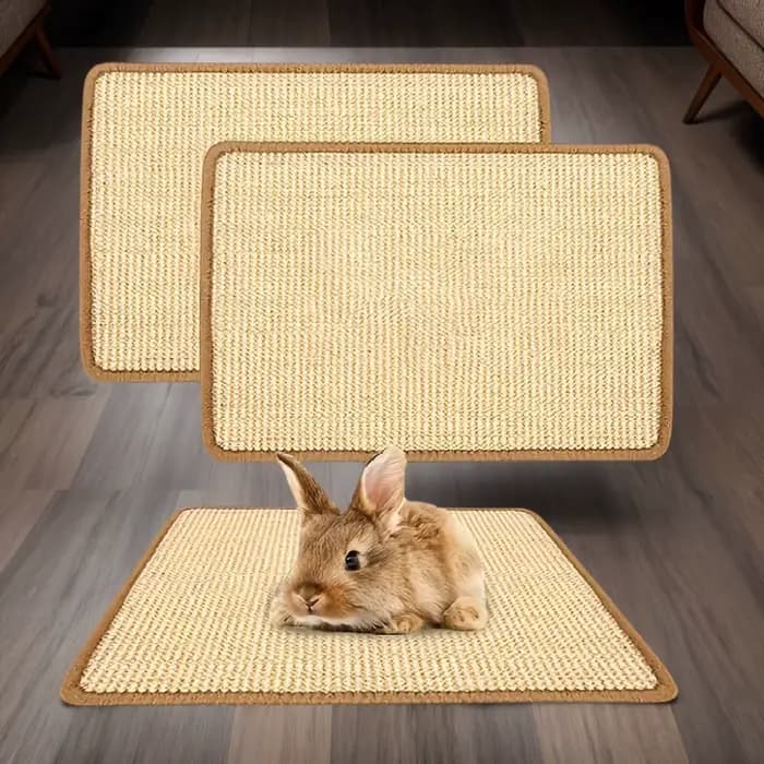 Tapis à mâcher et à gratter pour lapin – Coussin antidérapant en fibre naturelle | Sous-vêtements en cage et soins des