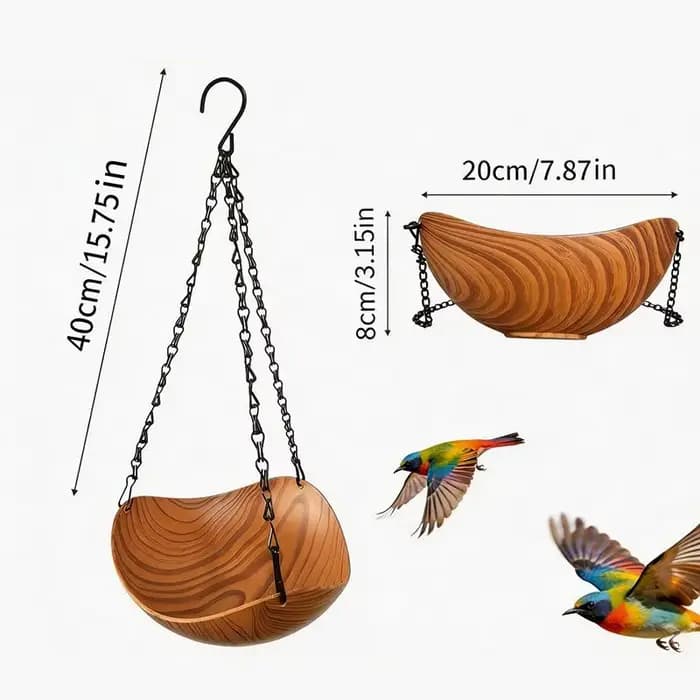 Mangeoire à oiseaux suspendue en bois pour extérieur