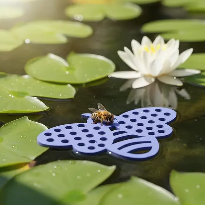 Île flottante en forme d'abeille pour la pollinisation