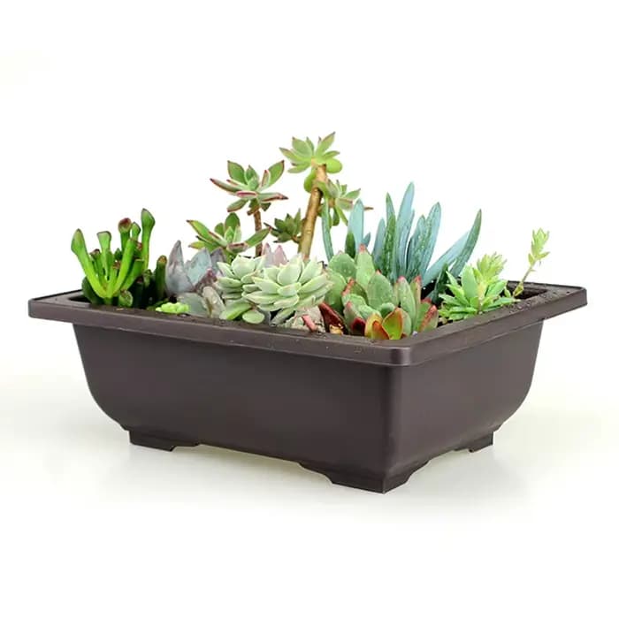 Pot de fleur carré en plastique pour balcon
