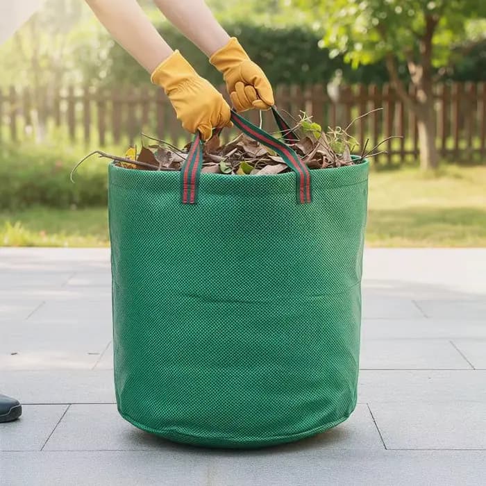Sacs à déchets de jardin réutilisables grande capacité imperméables avec poignées faciles à saisir pour le nettoyage des débris d'automne à la maison et dans la cour