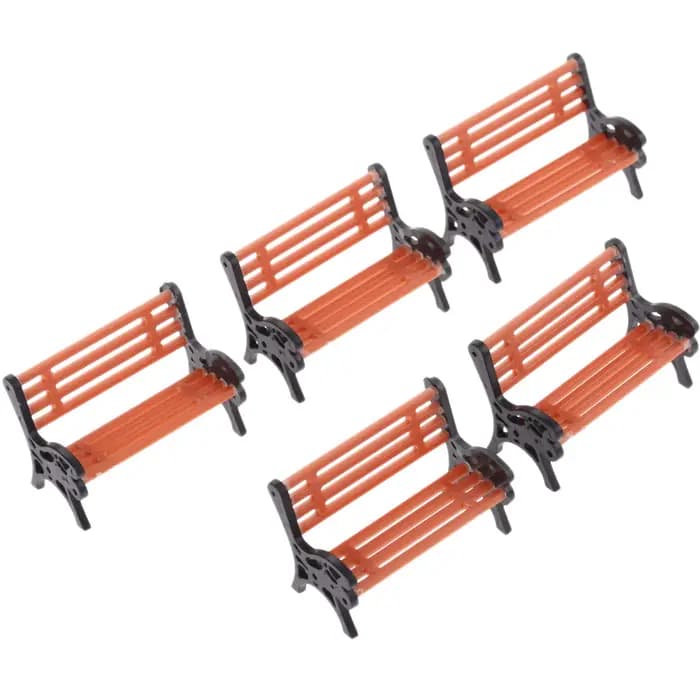 5 pièces modèle banc de parc 1:30 Mini ornement de jardin