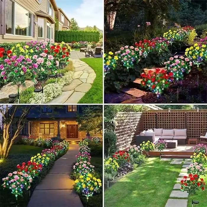 Nouveau LED étanche solaire azalée fleurs lumières paysage extérieur lumière pour pelouse Patio jardin chemin lampe d'éclairage décoratif