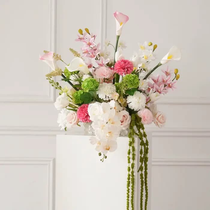 A9150 Angela Flower Bouquet de lys calla artificiels avec verdure