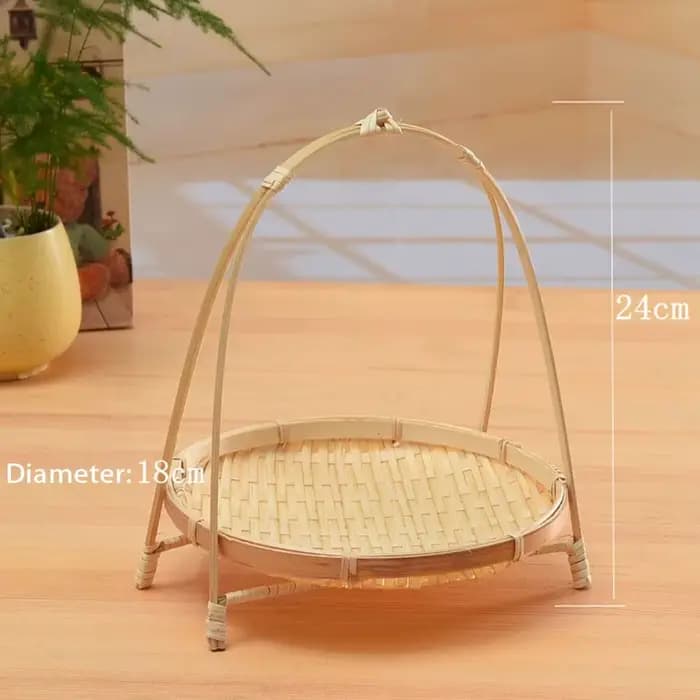 Panier tissé en bambou Durable, panier de stockage de fruits, aliments et légumes, plateau debout multifonctionnel tissé à la main pour la cuisine, 1/2/3 couches