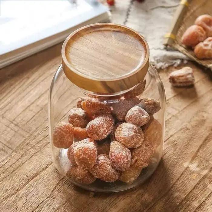 Récipient de cuisine scellé avec couvercle en bois