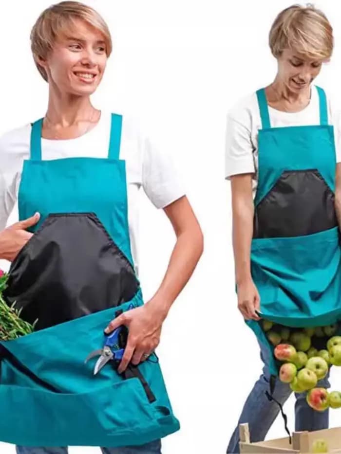Tablier de jardinage grande capacité pour la cueillette de fruits et légumes