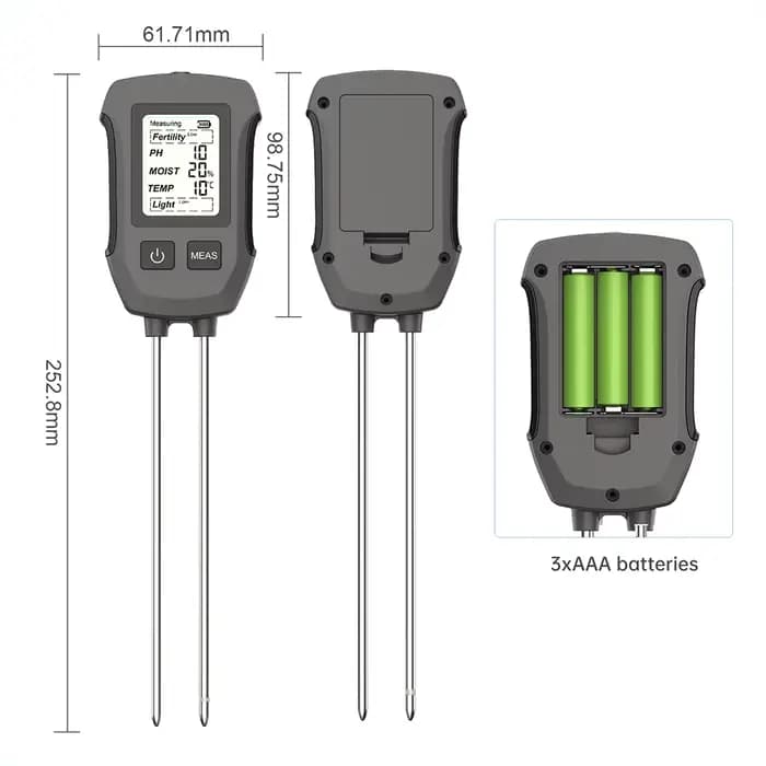 Testeur de sol numérique LCD 5 en 1 PH/Humidité/Température