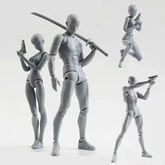 Figurine d'artiste articulée pour la peinture, l'art, l'animation, le dessin, modèle de corps masculin et féminin, mannequin de dessin, jouet