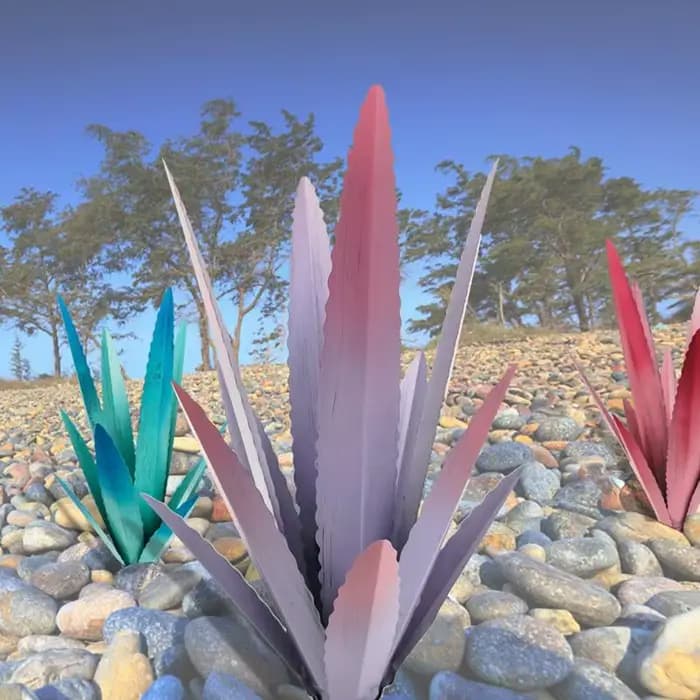 Sculpture de plante d'agave en métal