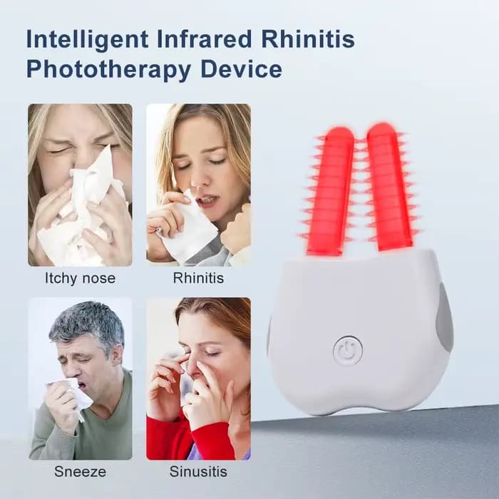 Photothérapie nasale intelligente, double Base désinfectante UV, thérapie infrarouge à lumière rouge pour la rhinite chronique, les démangeaisons, le soin du nez qui coule